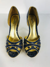 Load image into Gallery viewer, Faith Women's Heeled Peep Toe Heels | UK6 | Blue