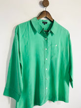 Load image into Gallery viewer, Jaeger Women's Silk Button-Up Shirt | UK12 | Green
