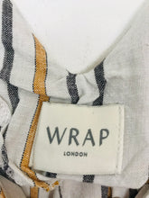 Load image into Gallery viewer, Wrap London Women’s Stripe Linen V-Neck Top | UK14 | White