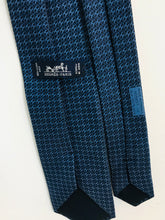 Load image into Gallery viewer, Hermès Men’s Branded Silk Suit Tie | Blue