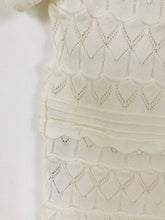 Load image into Gallery viewer, Zara Women’s V Neck Crochet Cropped Top | S UK8 | White