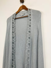 Load image into Gallery viewer, Max Mara Women's Floral Ribbed Cardigan | L UK14 | Blue