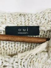 Load image into Gallery viewer, Oui Moments Women's Linen Crochet Jumper | M UK10-12 | White