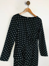 Load image into Gallery viewer, Little Mistress Women's Polka Dot Ruffle Sheath Dress | UK12 | Black