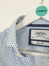 Load image into Gallery viewer, Charles Tyrwhitt Men’s Diamond Print Slim Fit Shirt | 15.5 / 37” 39/94cm | White and blue