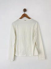 Load image into Gallery viewer, Boss Hugo Boss Women’s V-Neck Wrap Blouse Top | UK12-14 | Cream White