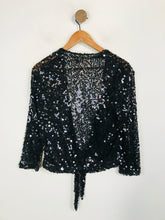 Load image into Gallery viewer, Chico’s Women's Crop Sequin Cardigan | Size 0 UK8-10 | Black