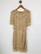 Load image into Gallery viewer, Whistles Women's Lace Short Sleeve Shift Dress | UK10 | Beige