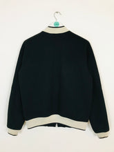 Load image into Gallery viewer, Sandro Men’s Wool Varsity Bomber Jacket | S | Black