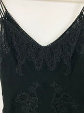 Load image into Gallery viewer, Betsy Johnson Women's Silk Lace Midi Dress | UK12 | Black