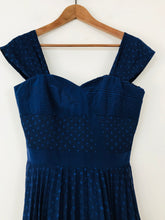 Load image into Gallery viewer, Reiss Women's Pleated A-Line Dress NWT | UK8 | Blue