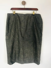 Load image into Gallery viewer, Ronit Zilkha Women's Wool Check Gingham Pencil Skirt | UK14 | Grey