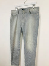 Load image into Gallery viewer, 7 For All Mankind Womens Slim Leg Stripe Trouser | W36” L27” | Blue and White