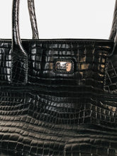 Load image into Gallery viewer, Osprey Women's Leather Croc Shoulder Bag | M UK10-12 | Black