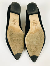 Load image into Gallery viewer, Russell & Bromley Women's Suede Slip-On Pointed Shoes | 37.5 UK4.5 | Black