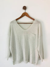 Load image into Gallery viewer, The White Company Women’s Linen Blend Glitter Knit Jumper | L UK14 | White Silver