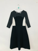 Load image into Gallery viewer, Boden Women’s Quilted Panel A-Line Dress | UK14 | Grey Black