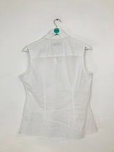 Load image into Gallery viewer, Savile Row Women’s Collared Button Up Tank Top | UK12 | White