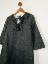 Load image into Gallery viewer, A.P.C. Women's Wool Ruffle Shift Dress | EU36 UK8 | Grey