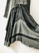 Load image into Gallery viewer, Indies Women’s Wool Silk Patchwork Midi Dress | 4 UK12 | Grey