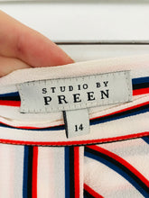 Load image into Gallery viewer, Studio by Preen Women’s Stripe Asymmetric Midi Skirt | UK14 | Multi