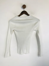 Load image into Gallery viewer, Mango Women's Ribbed V-Neck Jumper | S UK8 | White