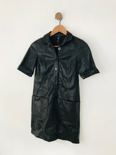 Load image into Gallery viewer, Zara Women's Faux Leather Button Up Mini Dress | XS UK6-8 | Black
