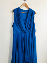 Load image into Gallery viewer, Biba Women's Cowl Neck Pleated A-Line Dress NWT | UK18 | Blue