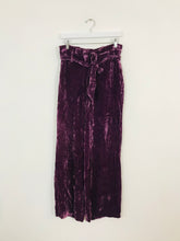 Load image into Gallery viewer, Boden Women’s Velvet Wide Leg Trousers | UK10 | Purple