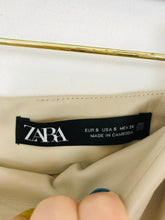 Load image into Gallery viewer, Zara Women's Faux Leather Skort Hot Short Shorts | S UK8 | Beige