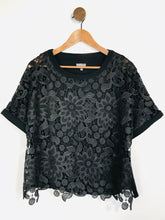 Load image into Gallery viewer, Phase Eight Women's Floral Crochet Blouse | UK16 | Black