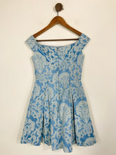 Load image into Gallery viewer, Topshop Women's Floral Embroidered A-Line Dress | UK8 | Blue