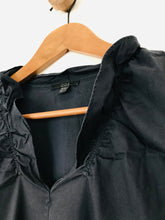 Load image into Gallery viewer, COS Women’s 3/4 Sleeve Ruffle Shirt | 40 UK12 | Navy Blue