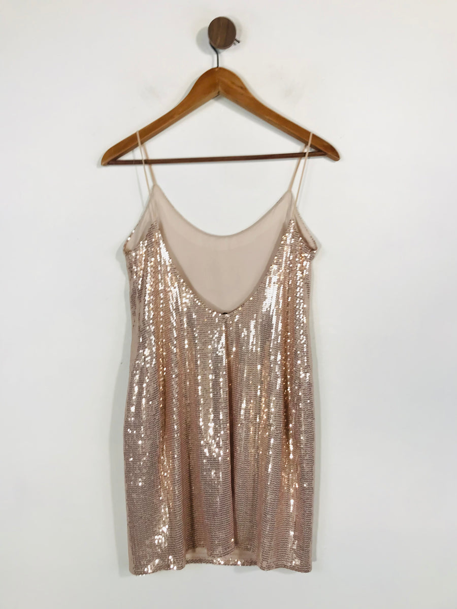 Zara Women's Sequin Tank Top M UK10-12 Pink