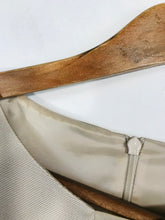 Load image into Gallery viewer, Reiss Women's Mesh Paneled A-Line Dress | UK8 | Beige