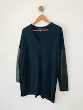 Load image into Gallery viewer, The White Company Women's Merino Oversized V Neck Jumper | UK14 | Blue