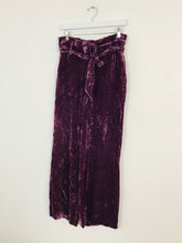 Load image into Gallery viewer, Boden Women’s Velvet Wide Leg Trousers | UK10 | Purple