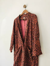 Load image into Gallery viewer, Saint Tropez Women's Leopard Print Duster Blazer | XL | Brown