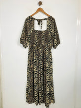 Load image into Gallery viewer, Lola May Women's Leopard Print Balloon Sleeve Midi Dress NWT | UK14 | Multicoloured
