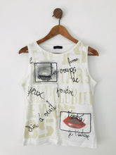 Load image into Gallery viewer, Oui Women's Cotton Embroidered Graphic Tank Top | 40 UK12 | White