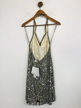 Load image into Gallery viewer, Scala Women's Embroidered Halter Neck Mini Dress NWT | UK8 | Grey