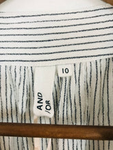Load image into Gallery viewer, And/Or John Lewis Women’s Striped Henley Shirt NWT | UK10 | White