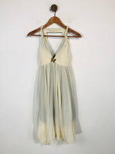 Load image into Gallery viewer, Meghan Women's Embroidered Pleated Midi Dress NWT | US2 UK6 | Beige