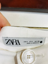 Load image into Gallery viewer, Zara Women's Striped High Waist Casual Trousers | L UK14 | White