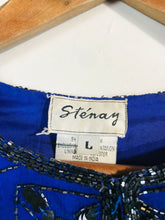 Load image into Gallery viewer, Stenay Women's Sequin Vintage Cardigan | L UK14 | Blue
