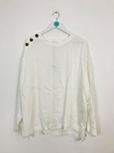 Load image into Gallery viewer, Reiss Women’s Oversized Long Sleeve Blouse | UK 14 | White