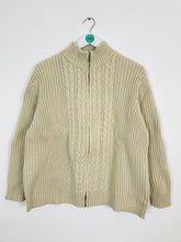 Load image into Gallery viewer, Lands' End Women’s Cable Knit Zip Up Cardigan | UK18-20 | Brown