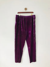 Load image into Gallery viewer, Ann Trewartha Women’s Velvet Straight Trousers | UK18 | Purple
