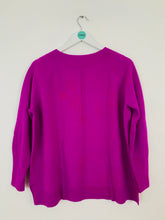 Load image into Gallery viewer, Pure Collection Women’s Cashmere Knit V-Neck Jumper | UK14 | Purple