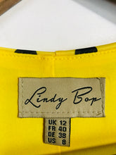 Load image into Gallery viewer, Lindy Bop Women's Polka Dot Ruched Sheath Dress | UK12 | Yellow